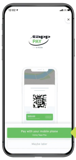 iPhone with QR code