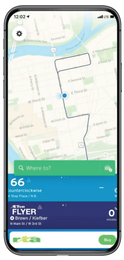 Open transit app with map
